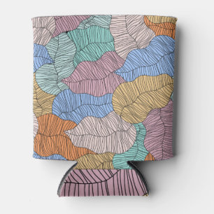 Farbenfrohe Blätter: abstrakter Malhintergrund. Dosenkühler