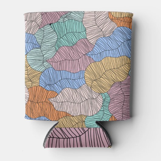 Farbenfrohe Blätter: abstrakter Malhintergrund. Dosenkühler (Vorderseite)