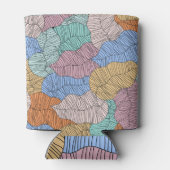 Farbenfrohe Blätter: abstrakter Malhintergrund. Dosenkühler (Rückseite)