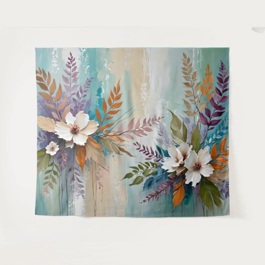 Farbenfrohe Blätter Abstrakter Strand Wandteppich (Vorderseite (Horizontal))