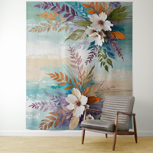 Farbenfrohe Blätter Abstrakter Strand Wandteppich (Beispiel)