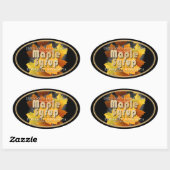 Farbenfrohe Blätter Ahornsirup Vollständig bearbei Ovaler Aufkleber (Blatt)