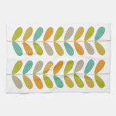 Farbenfrohe Blätter auf der Pflanze Retro Mittelal Geschirrtuch (Horizontal)