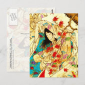 Farbenfrohe Blätter aus Kimono und wirbelnden Ahor Postkarte (Vorne/Hinten)