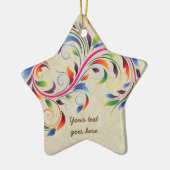 Farbenfrohe Blätter, beige Retro-Ornamente aus Blu Keramik Ornament (Links)