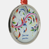 Farbenfrohe Blätter, blass blühende Blumendekorati Ornament Aus Metall (Rechts)