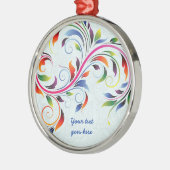 Farbenfrohe Blätter, blass blühende Blumendekorati Ornament Aus Metall (Links)