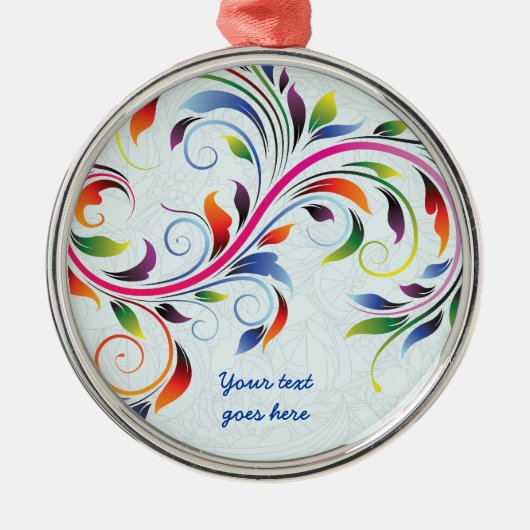 Farbenfrohe Blätter, blass blühende Blumendekorati Ornament Aus Metall (Vorne)