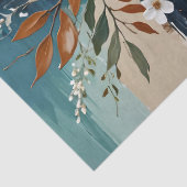 Farbenfrohe Blätter BlütenAbstrakt Aquamarin Blaue Seidenpapier (Detail)