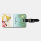 Farbenfrohe Blätter des Sommerpalms des tropischen Gepäckanhänger (Vorderseite horizontal)