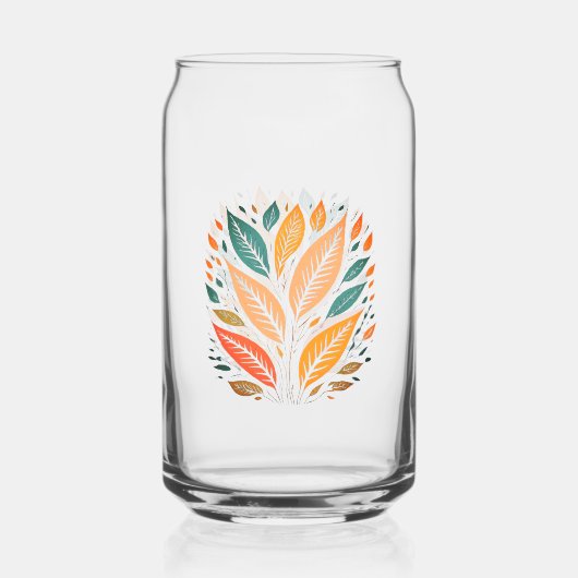 Farbenfrohe Blätter Dosenglas (Rückseite)