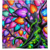 Farbenfrohe Blätter Duschvorhang (Vorderseite)