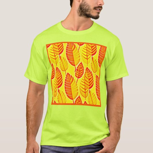 Farbenfrohe Blätter Elegance Muster T-Shirt (Vorderseite)