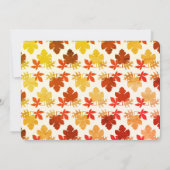 Farbenfrohe Blätter Erntedank Dinner Feiertag Einladung (Rückseite)