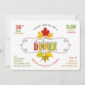 Farbenfrohe Blätter Erntedank Dinner Feiertag Einladung (Vorderseite)