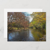 Farbenfrohe Blätter fallen Reflektionen über den H Postkarte (Vorne/Hinten)