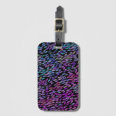 Farbenfrohe Blätter Federn Wasserfarben Muster Gepäckanhänger (Vorderseite Vertikal)