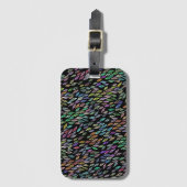 Farbenfrohe Blätter Federn Wasserfarben Muster Gepäckanhänger (Vorderseite Vertikal)