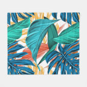 Farbenfrohe Blätter Fleecedecke (Vorderseite (Horizontal))