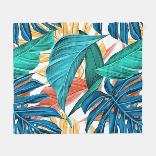 Farbenfrohe Blätter Fleecedecke (Vorderseite (Horizontal))