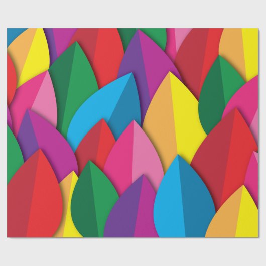 Farbenfrohe Blätter Geschenkpapier (Flach)