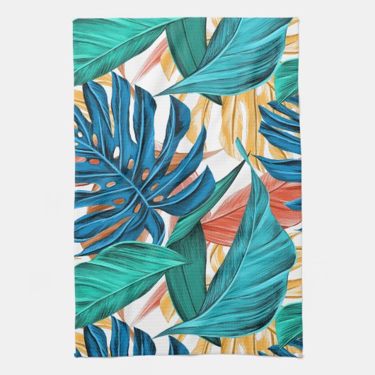 Farbenfrohe Blätter Geschirrtuch (Vertikal)