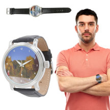 Farbenfrohe Blätter Herbstsaison Trolley Car Trave