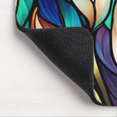 Farbenfrohe Blätter im gestanzten Glass-Look Mousepad (Ecke)