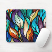 Farbenfrohe Blätter im gestanzten Glass-Look Mousepad (Mit Mouse)