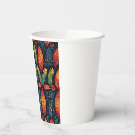 Farbenfrohe Blätter im Herbst Papiertasse Pappbecher (Links)