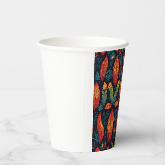 Farbenfrohe Blätter im Herbst Papiertasse Pappbecher (Rechts)