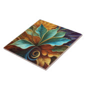 Farbenfrohe Blätter im Muster wirbeln Fliese (Seite)