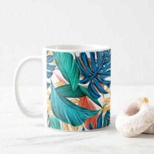 Farbenfrohe Blätter Kaffeetasse