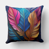 Farbenfrohe Blätter Kissen (Rückseite)