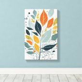 Farbenfrohe Blätter Leinwanddruck (Insitu (Holzboden))