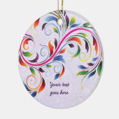 Farbenfrohe Blätter, lila Retro-Ornamente aus Blum Keramik Ornament (Links)