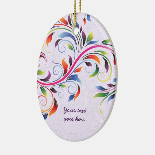 Farbenfrohe Blätter, lila Retro-Ornamente aus Blum Keramikornament (Links)