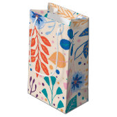Farbenfrohe Blätter Moderne Folientypen Kleine Geschenktüte (Rückseite Schrägansicht)