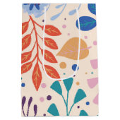 Farbenfrohe Blätter Moderne Folientypen Mittlere Geschenktüte (Rückseite)