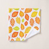 Farbenfrohe Blätter Muster Badhandtuch Set (Waschlappen)