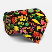 Farbenfrohe Blätter Muster Krawatte (Gerollt)