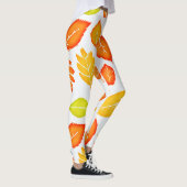 Farbenfrohe Blätter Muster Leggings (Rechts)