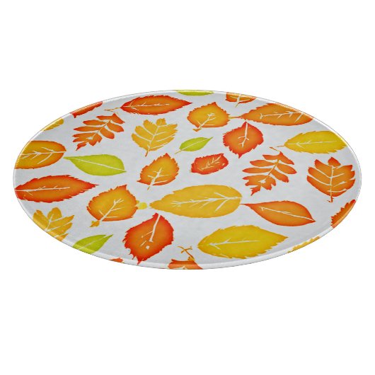 Farbenfrohe Blätter Muster Schneidebrett (Ecke)