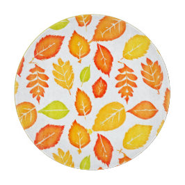 Farbenfrohe Blätter Muster Schneidebrett