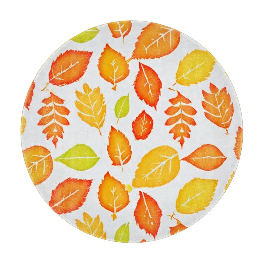 Farbenfrohe Blätter Muster Schneidebrett (Vorderseite)