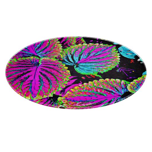 Farbenfrohe Blätter Muster Schneidebrett (Ecke)