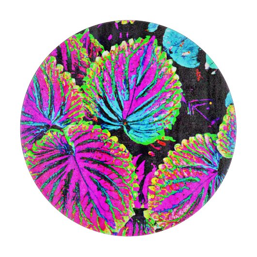 Farbenfrohe Blätter Muster Schneidebrett (Vorderseite)