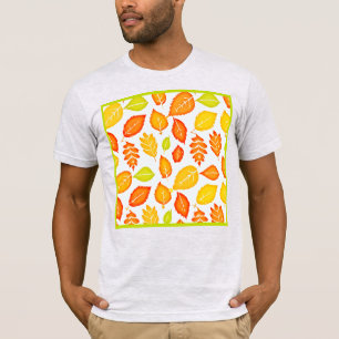 Farbenfrohe Blätter Muster T-Shirt