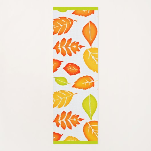 Farbenfrohe Blätter Muster Yogamatte (Vorderseite)