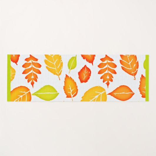 Farbenfrohe Blätter Muster Yogamatte (Vorderseite (Horizontal))
